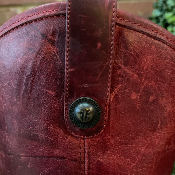 Frye Boots - Bordeaux Red Leather Extended Calf - Picture 6 of 16